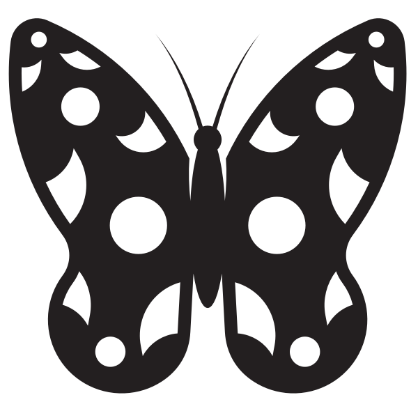 SVG Butterfly with white spots silhouette