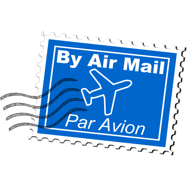 SVG By air mail postal stamp vector illustration
