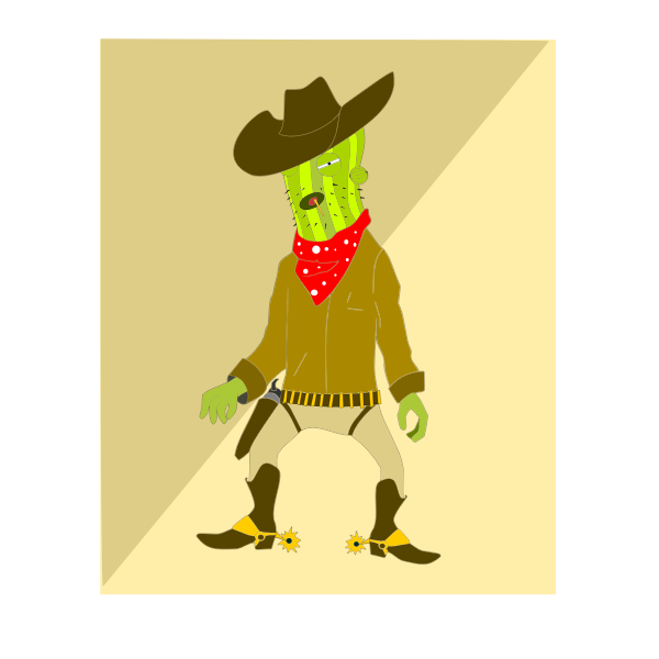 SVG Cactus man vector clip art