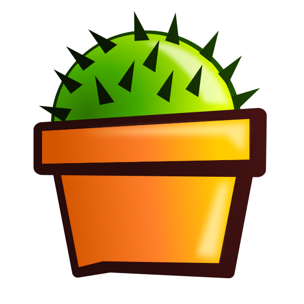 SVG Cactus plant in a pot