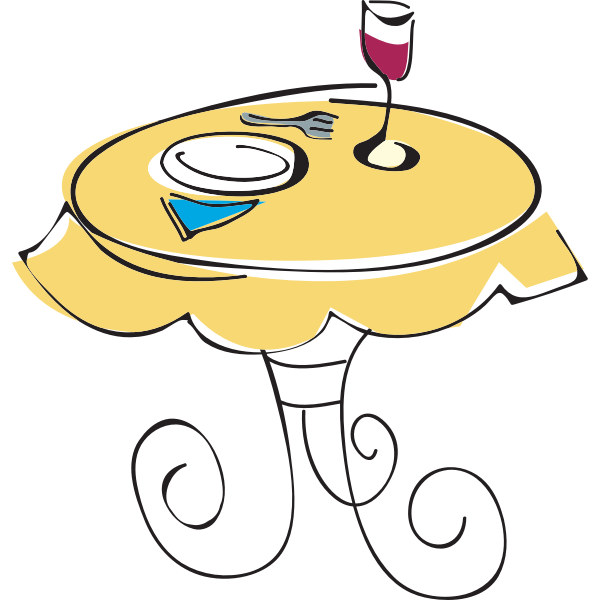 SVG Cafe table in retro style