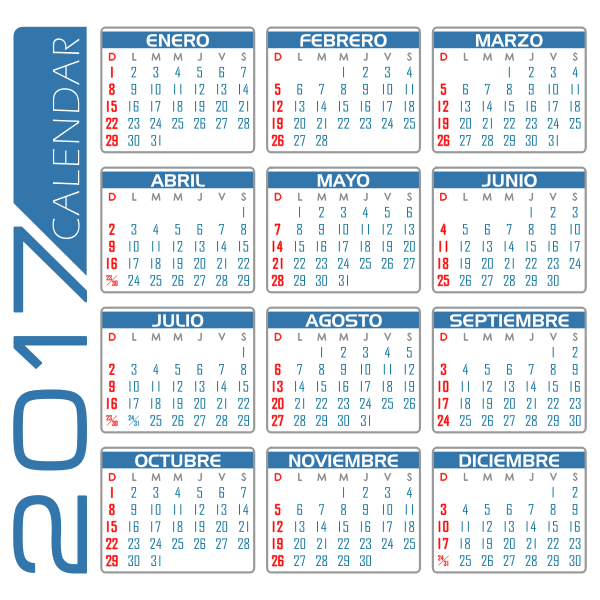 SVG Calendar for 20187