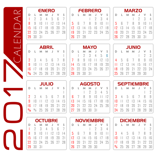 SVG Calendar from 2017