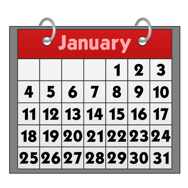 SVG Calendar icon with binder rings
