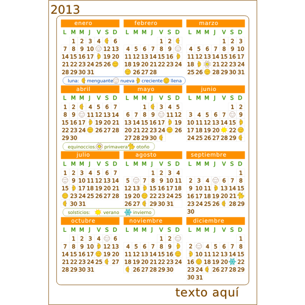 SVG calendario 2013 Sans