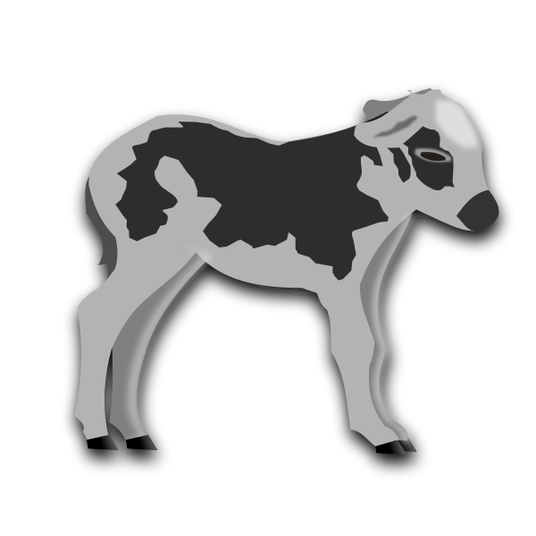 SVG Calf grayscale vector graphics