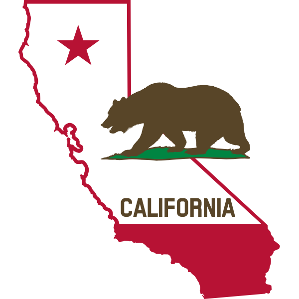 SVG California Outline and Flag Solid