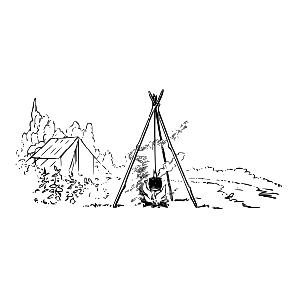 SVG Campfire outline