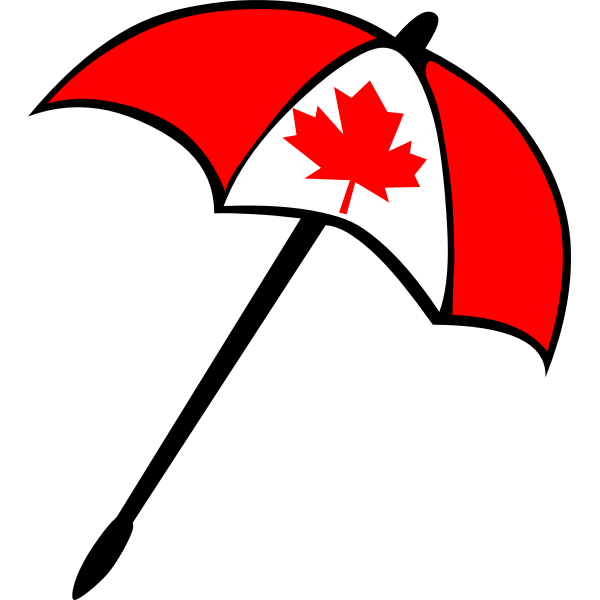 SVG Canadian flag umbrella vector illustration