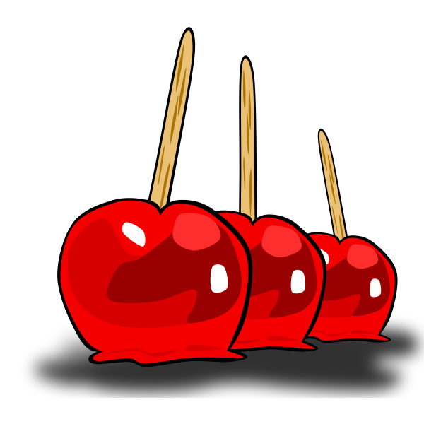 SVG Candied apples on sticks vector graphics