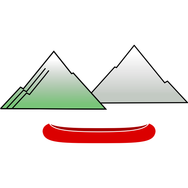 SVG Canoe with mountains