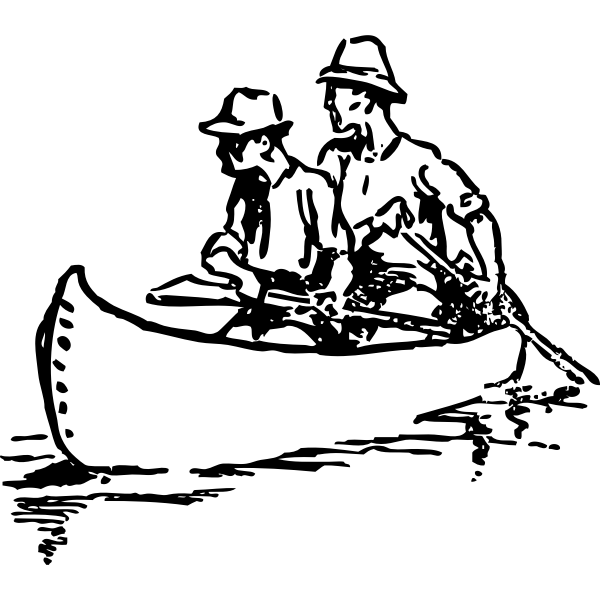 SVG Canoe with travellers vector image