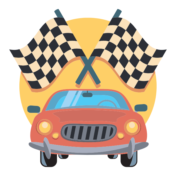 SVG Car and racing flags