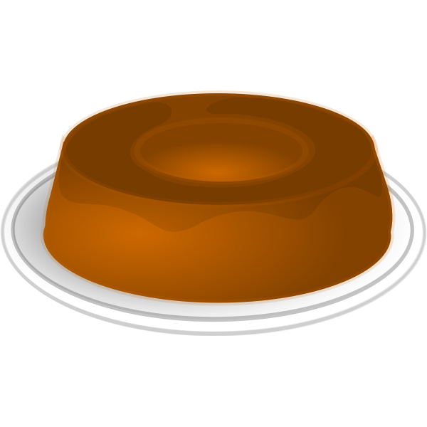 SVG Caramel pudding on a plate vector image