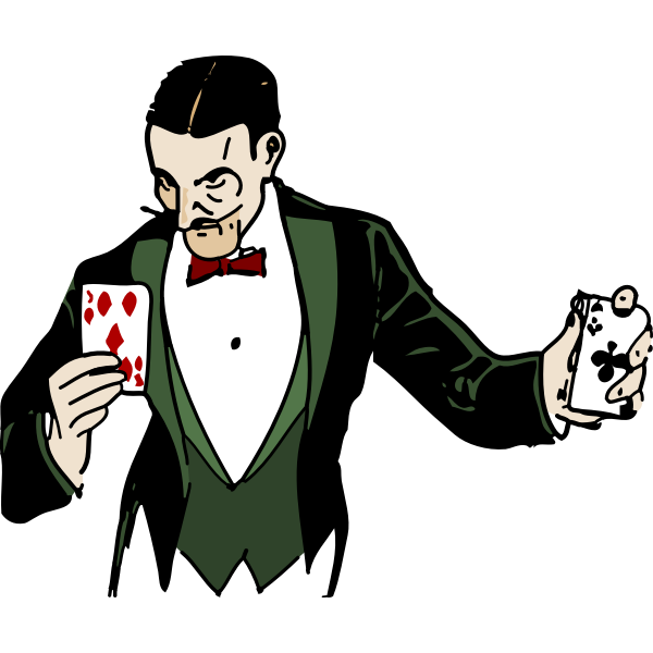 SVG Card trick vector illustration