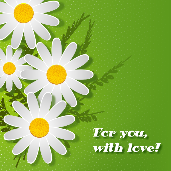 SVG Card with daisies