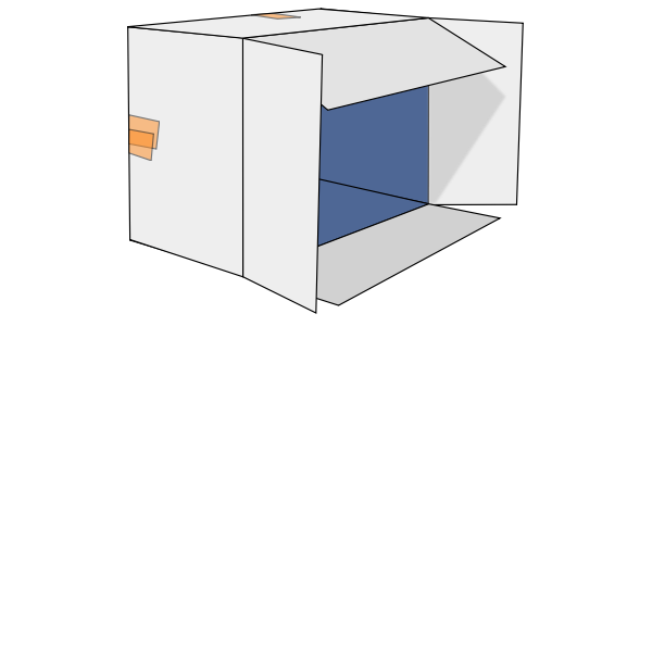 SVG Cardboard box tipped over vector clip art