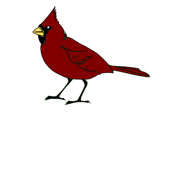 SVG Cardinal bird in red color clip art
