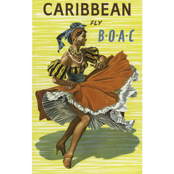 SVG Caribbean travel poster