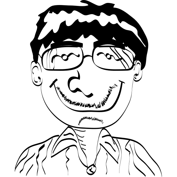 SVG Caricature of a man with glasses