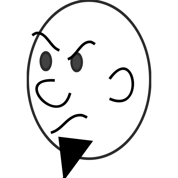 SVG Caricature of unhappy man