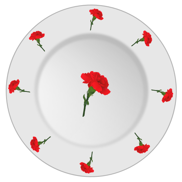 SVG Carnation pattern plate vector clip art