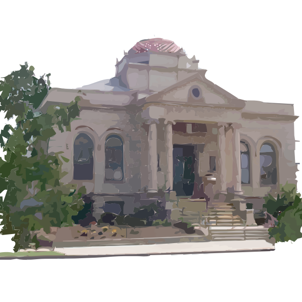 SVG Carnegie Library Building vector clip art