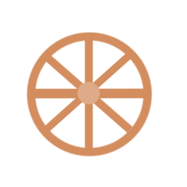 SVG Cart wheel in orange color