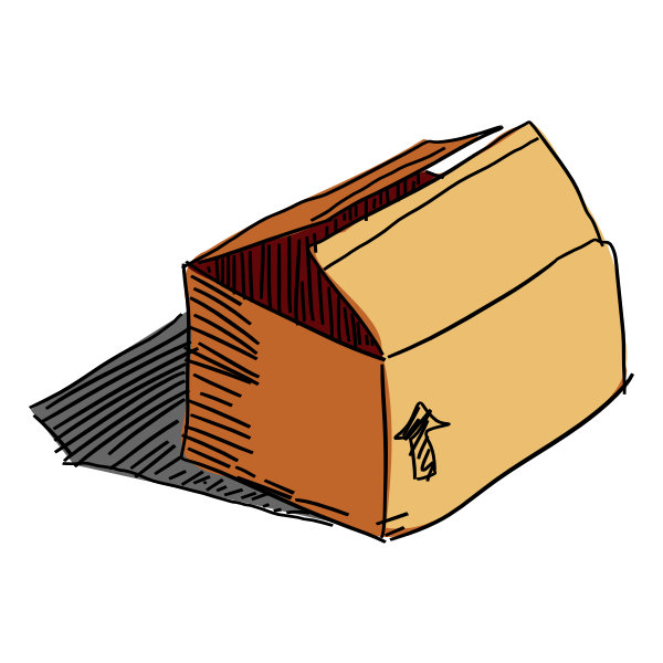SVG Carton box freehand vector drawing