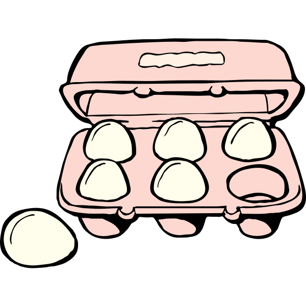SVG Carton of 6 eggs vector clip art