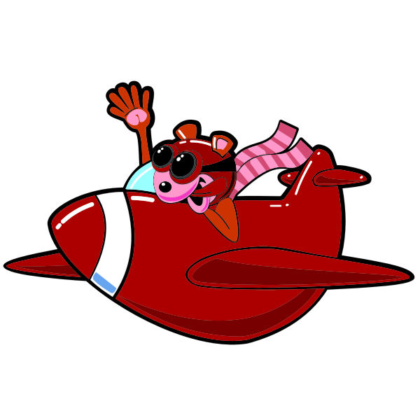 SVG Cartoon airplane with an animal