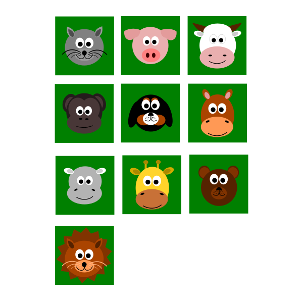 SVG Cartoon animal faces