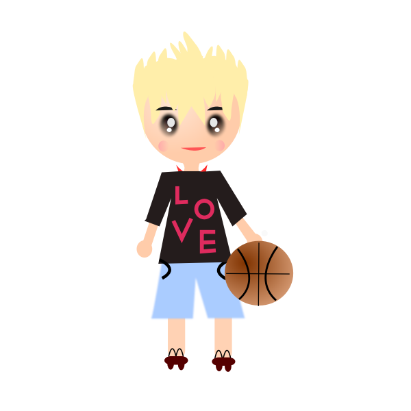 SVG Cartoon basketball player vector illustration
