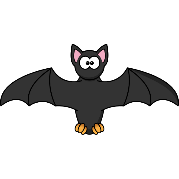 SVG Cartoon bat with scary eyes vector illustration