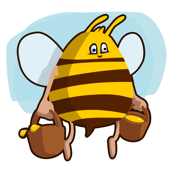 SVG Cartoon bee carrying honey