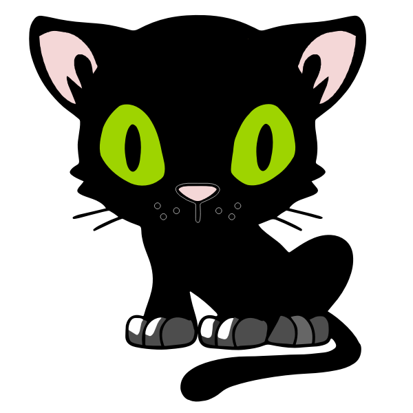 SVG Cartoon black cat