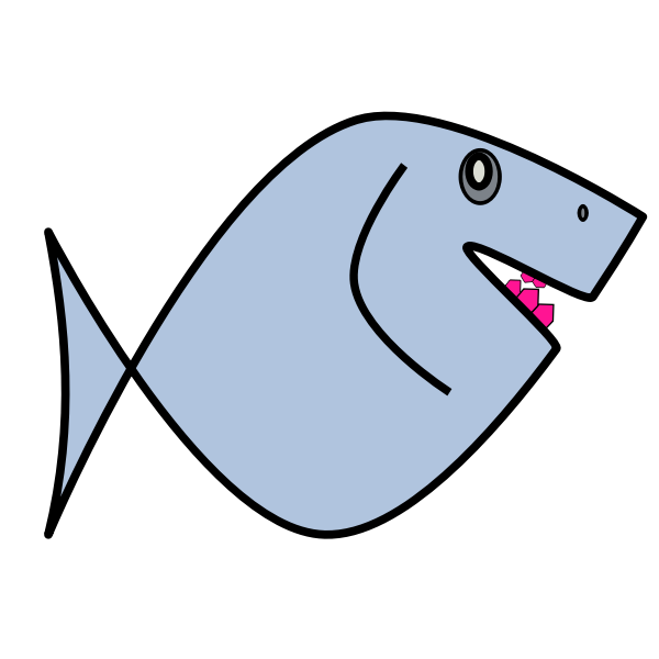 SVG Cartoon blue fish