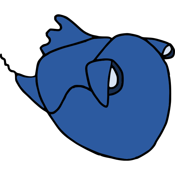 SVG Cartoon blue fish 2