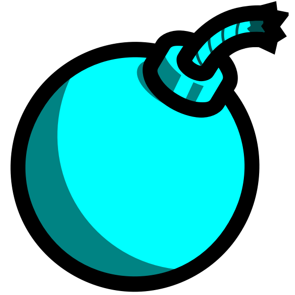 SVG Cartoon bomb light blue