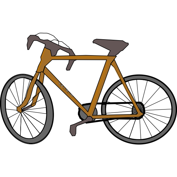 SVG Cartoon brown bicycle color image