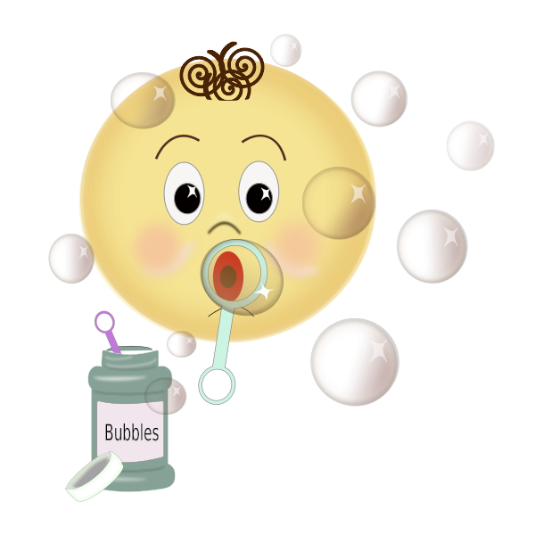 SVG Cartoon bubble blowing boy vector illustration