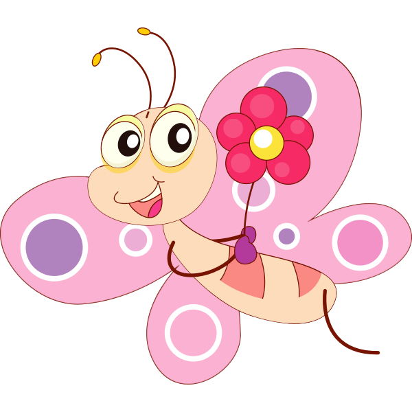 SVG Cartoon butterfly art vector image
