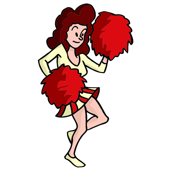 SVG Cartoon Cheerleader 3