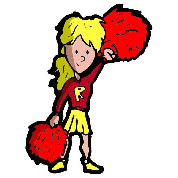 SVG Cartoon Cheerleader 4