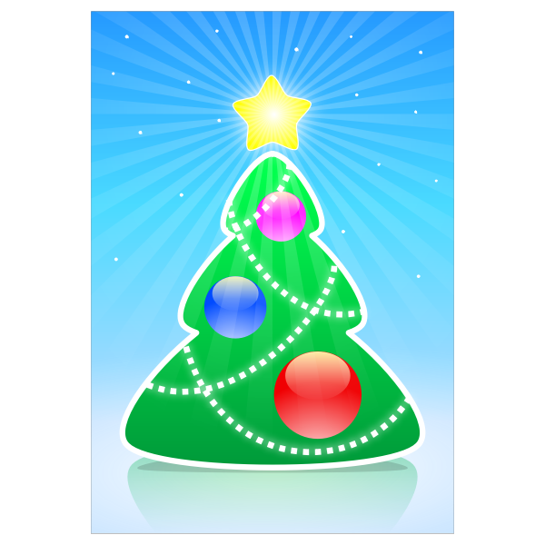 SVG Cartoon Christmas tree vector illustration