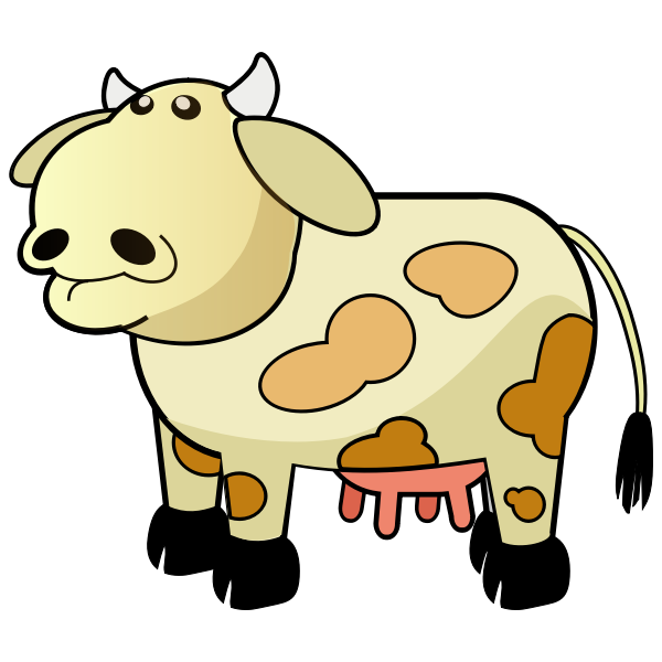 SVG Cartoon cow with brown spots vector illustration