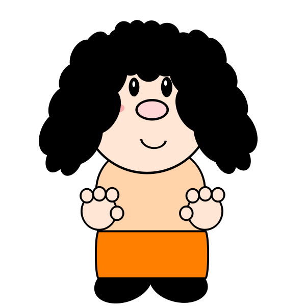 SVG Cartoon curly girl