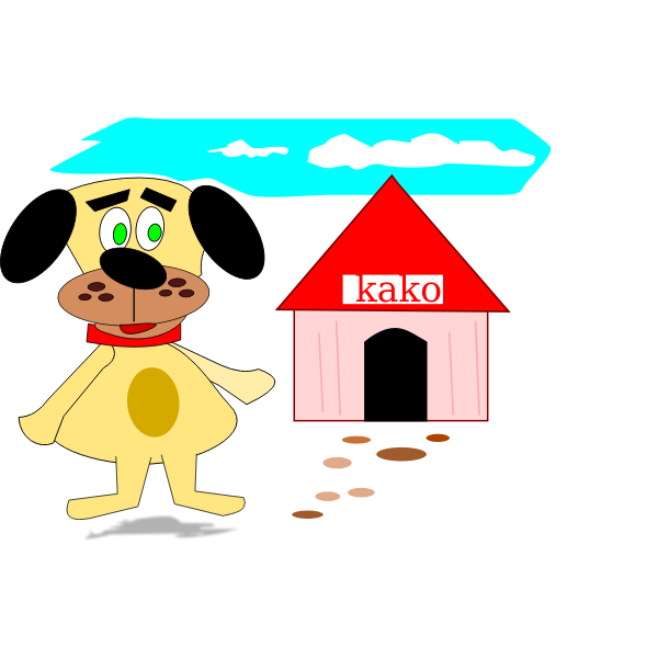 SVG Cartoon dog and house