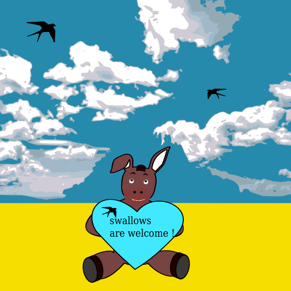 SVG Cartoon donkey with a heart message