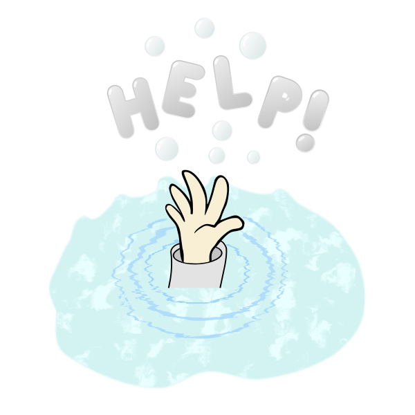 SVG Cartoon drawing of a drowning kid039s hand